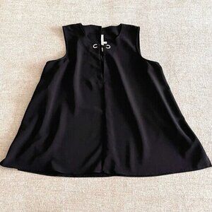 Rachel Rachel Roy Womens Black Sleeveless Pullover Blouse Top‎ Size L Side Slit